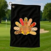 Cute Pattern Thanksgiving Turkey Golf Towel thumb 1