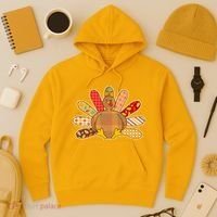 Cute Pattern Thanksgiving Turkey Hoodie thumb 3