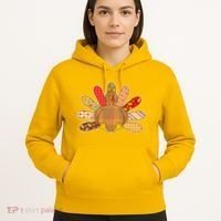 Cute Pattern Thanksgiving Turkey Hoodie thumb 5