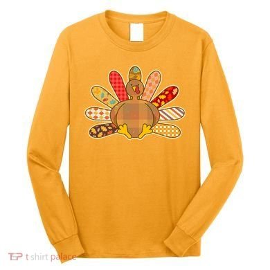 Cute Pattern Thanksgiving Turkey Long Sleeve Shirt