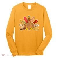 Cute Pattern Thanksgiving Turkey Long Sleeve Shirt thumb 0