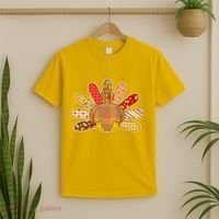 Cute Pattern Thanksgiving Turkey T-Shirt thumb 2