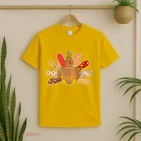Cute Pattern Thanksgiving Turkey T-Shirt thumb 2