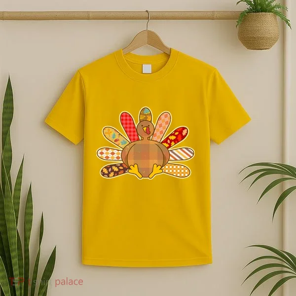 Cute Pattern Thanksgiving Turkey T-Shirt