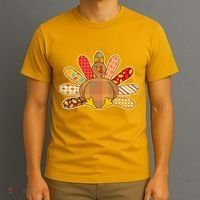 Cute Pattern Thanksgiving Turkey T-Shirt thumb 3