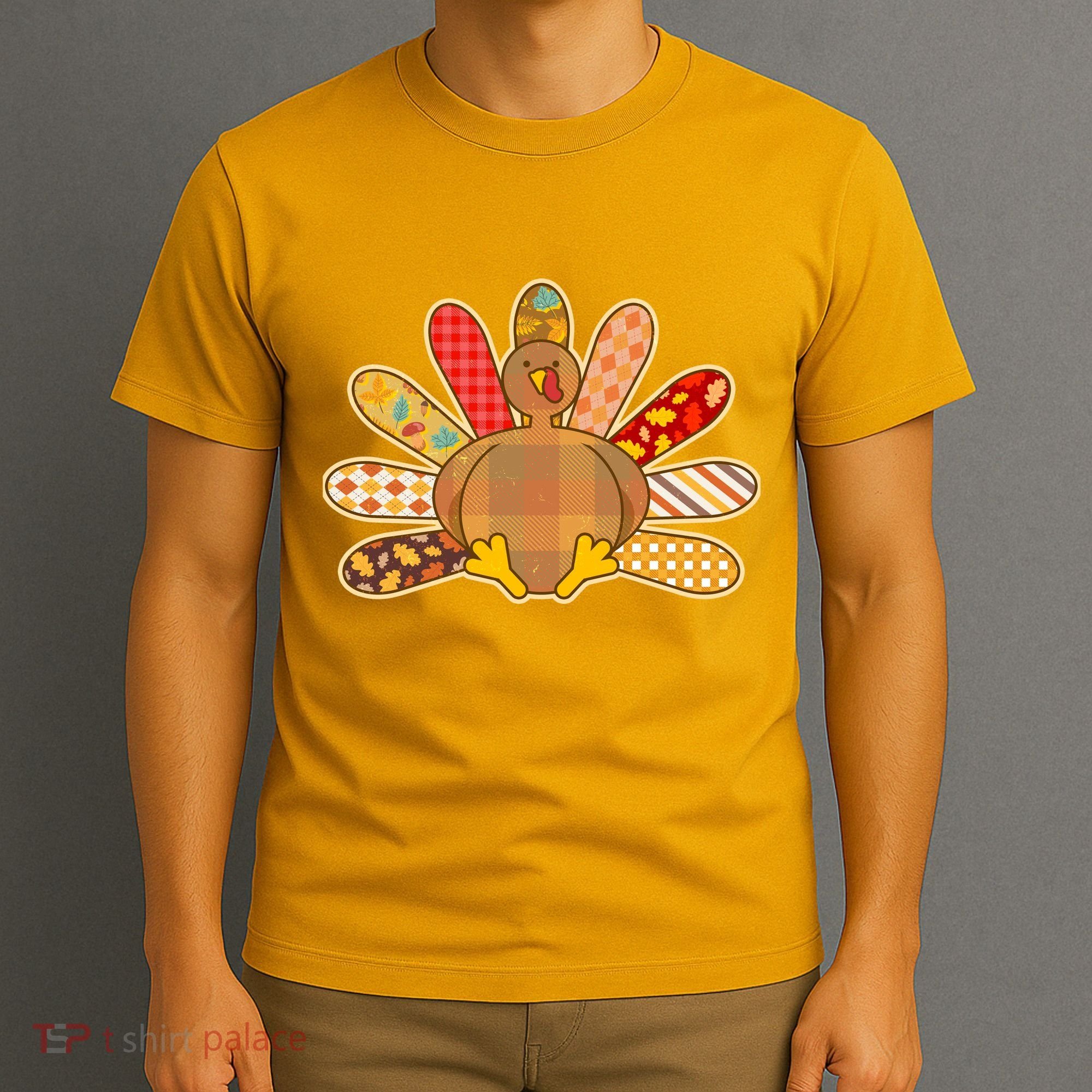 Cute Pattern Thanksgiving Turkey T-Shirt