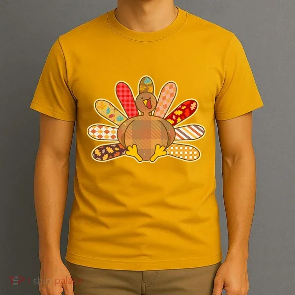 Cute Pattern Thanksgiving Turkey T-Shirt