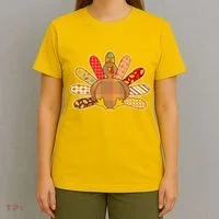 Cute Pattern Thanksgiving Turkey T-Shirt thumb 4