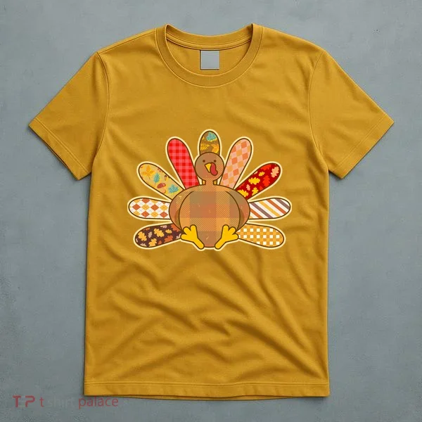 Cute Pattern Thanksgiving Turkey T-Shirt
