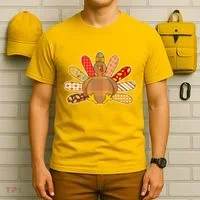 Cute Pattern Thanksgiving Turkey T-Shirt thumb 6