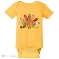 Cute Pattern Thanksgiving Turkey Baby Bodysuit thumb 0
