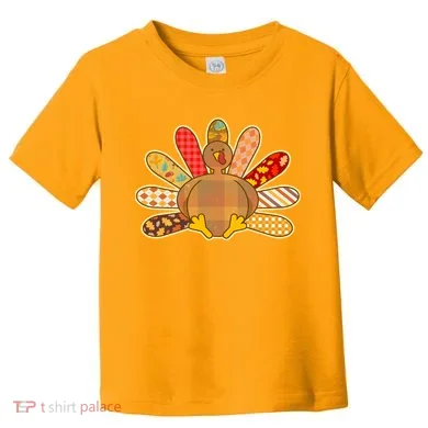 Cute Pattern Thanksgiving Turkey Toddler T-Shirt