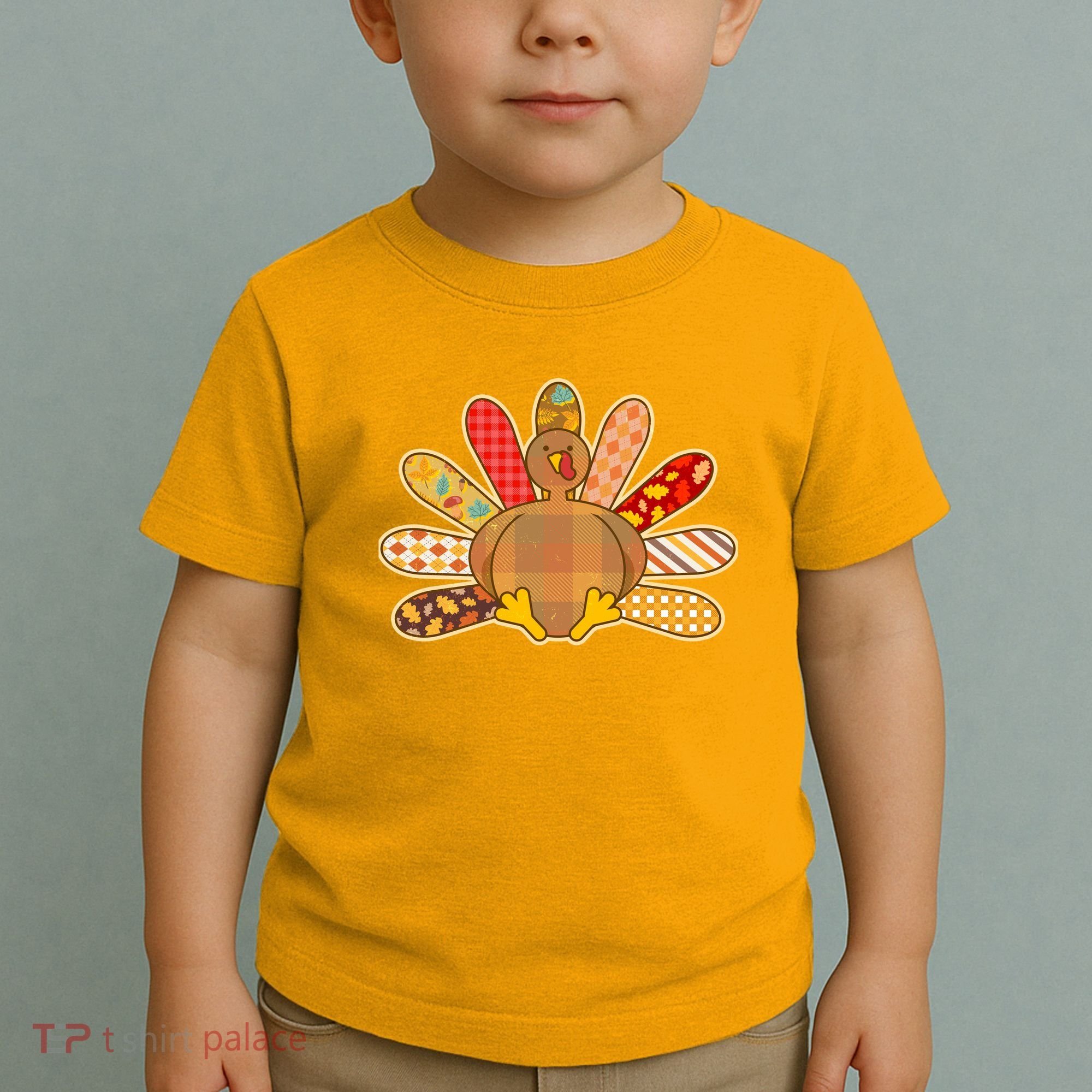 Cute Pattern Thanksgiving Turkey Toddler T-Shirt
