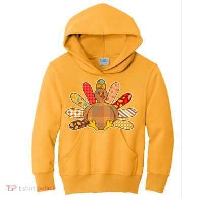 Cute Pattern Thanksgiving Turkey Kids Hoodie