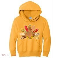 Cute Pattern Thanksgiving Turkey Kids Hoodie thumb 0