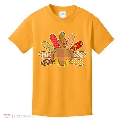 Cute Pattern Thanksgiving Turkey Kids T-Shirt