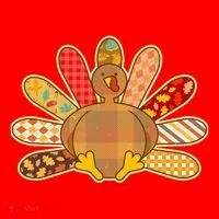 Cute Pattern Thanksgiving Turkey Santa Hat thumb 1