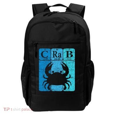 Crab Periodic Table Elements Seafood Crabbing Retro Crabber Backpack