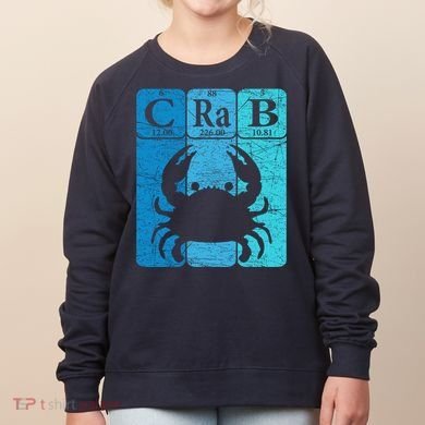Crab Periodic Table Elements Seafood Crabbing Retro Crabber Women's Sweatshirt