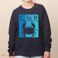 Crab Periodic Table Elements Seafood Crabbing Retro Crabber Women's Sweatshirt thumb 0