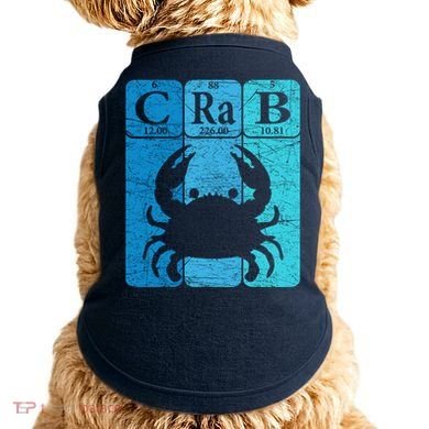 Crab Periodic Table Elements Seafood Crabbing Retro Crabber Doggie Tank