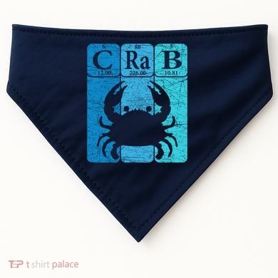 Crab Periodic Table Elements Seafood Crabbing Retro Crabber USA-Made Doggie Bandana