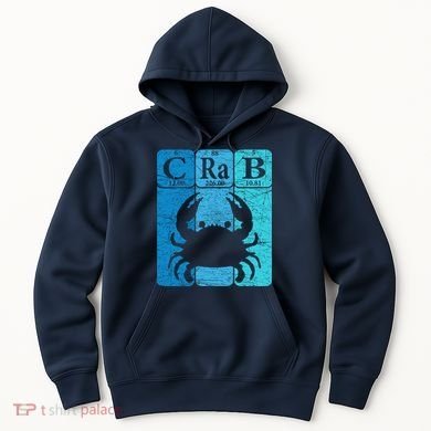 Crab Periodic Table Elements Seafood Crabbing Retro Crabber Hoodie