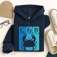 Crab Periodic Table Elements Seafood Crabbing Retro Crabber Hoodie thumb 4