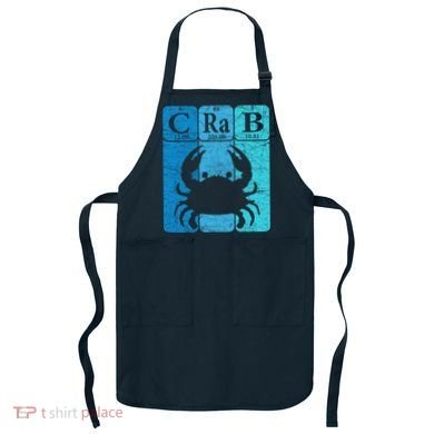 Crab Periodic Table Elements Seafood Crabbing Retro Crabber Apron