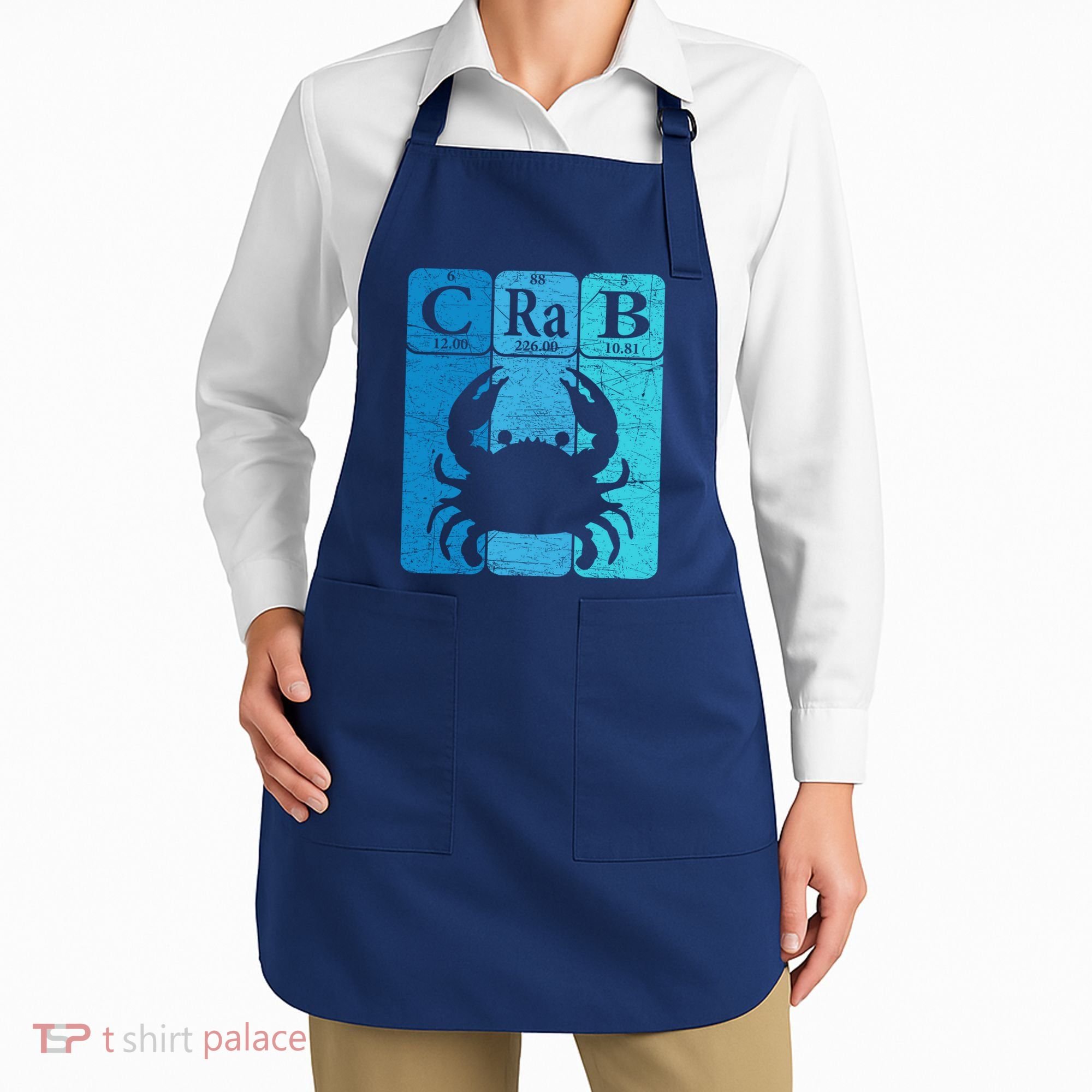 Crab Periodic Table Elements Seafood Crabbing Retro Crabber Apron