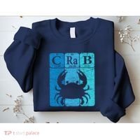 Crab Periodic Table Elements Seafood Crabbing Retro Crabber Sweatshirt thumb 2