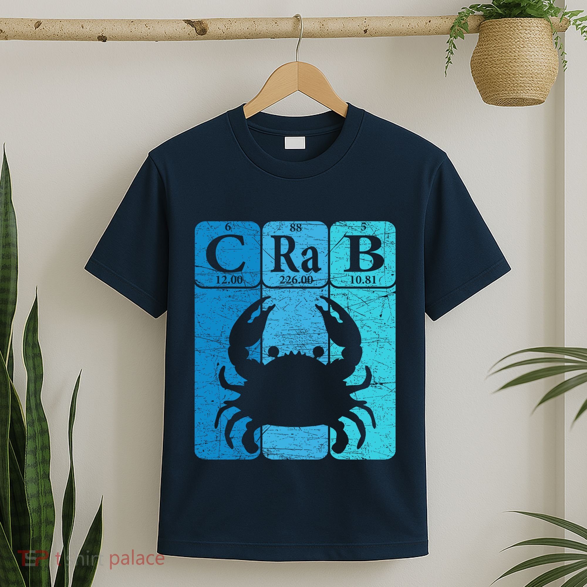 Crab Periodic Table Elements Seafood Crabbing Retro Crabber T-Shirt