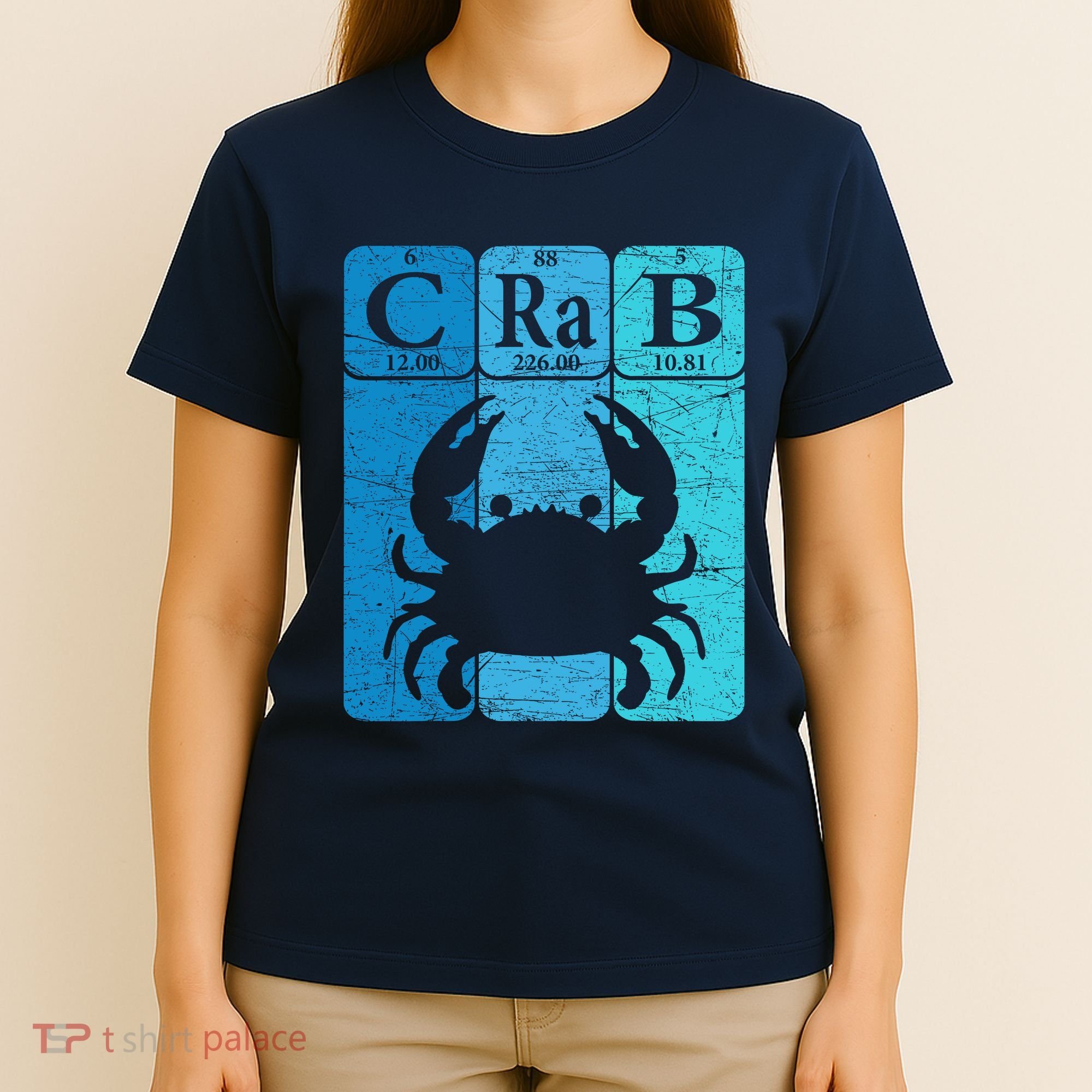 Crab Periodic Table Elements Seafood Crabbing Retro Crabber T-Shirt