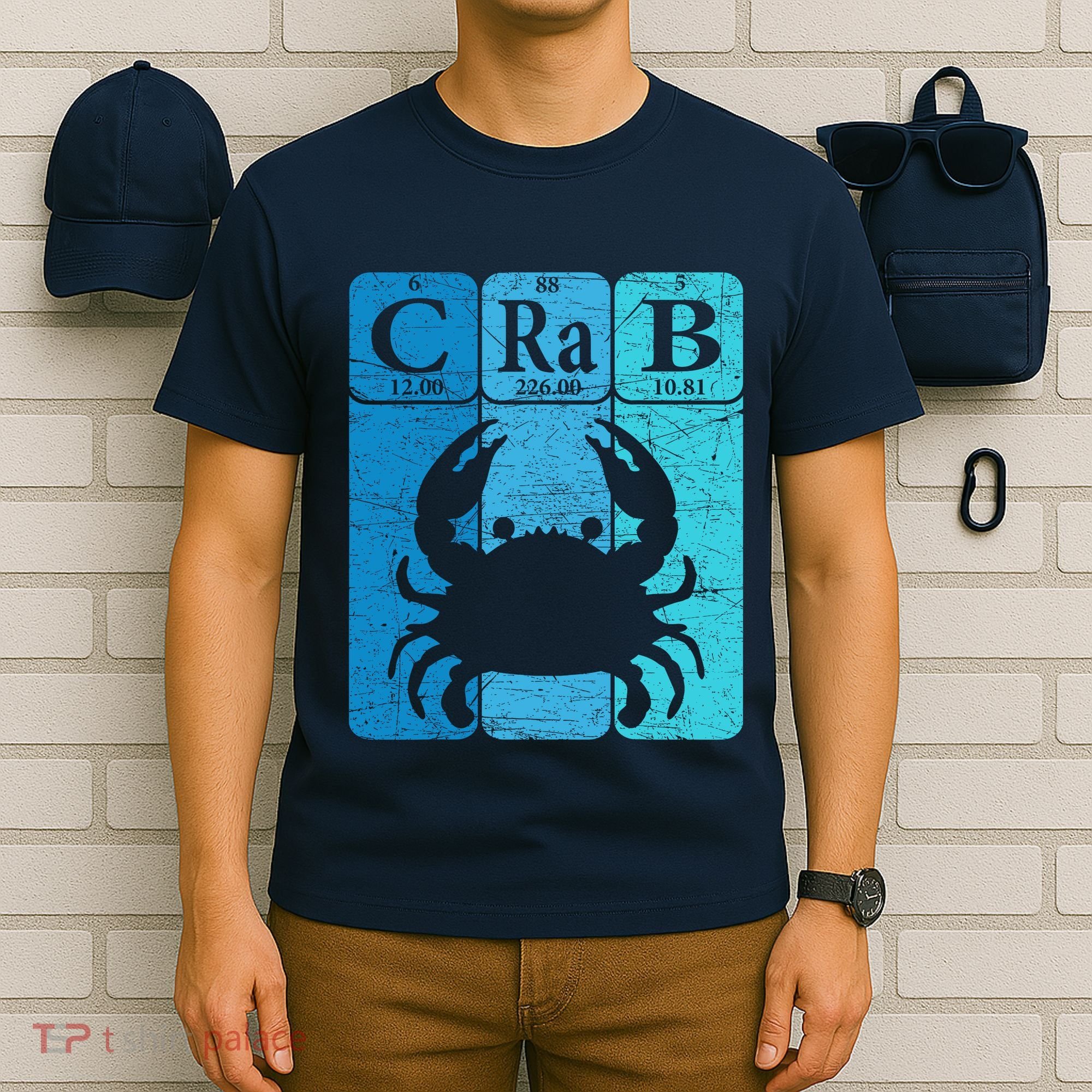 Crab Periodic Table Elements Seafood Crabbing Retro Crabber T-Shirt