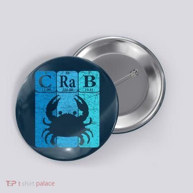 Crab Periodic Table Elements Seafood Crabbing Retro Crabber Button