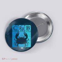 Crab Periodic Table Elements Seafood Crabbing Retro Crabber Button thumb 0