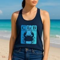 Crab Periodic Table Elements Seafood Crabbing Retro Crabber Women's Tank Top thumb 2
