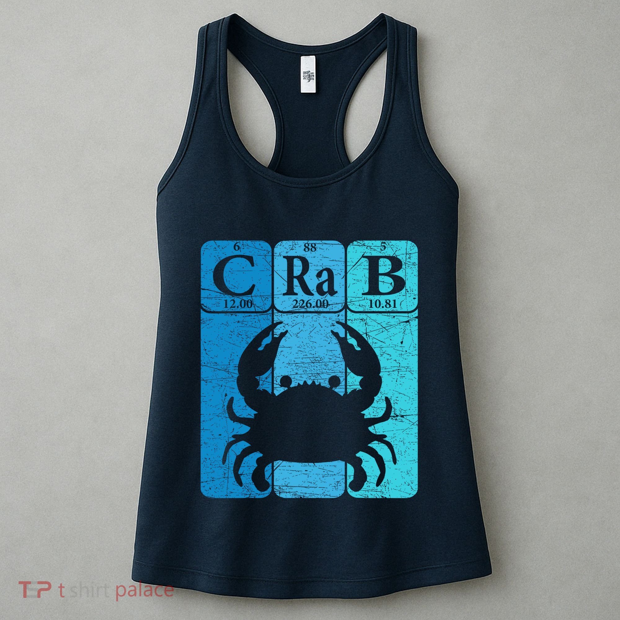 Crab Periodic Table Elements Seafood Crabbing Retro Crabber Women's Tank Top