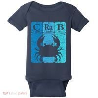 Crab Periodic Table Elements Seafood Crabbing Retro Crabber Baby Bodysuit thumb 0