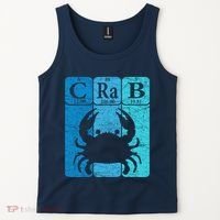 Crab Periodic Table Elements Seafood Crabbing Retro Crabber Tank Top thumb 2