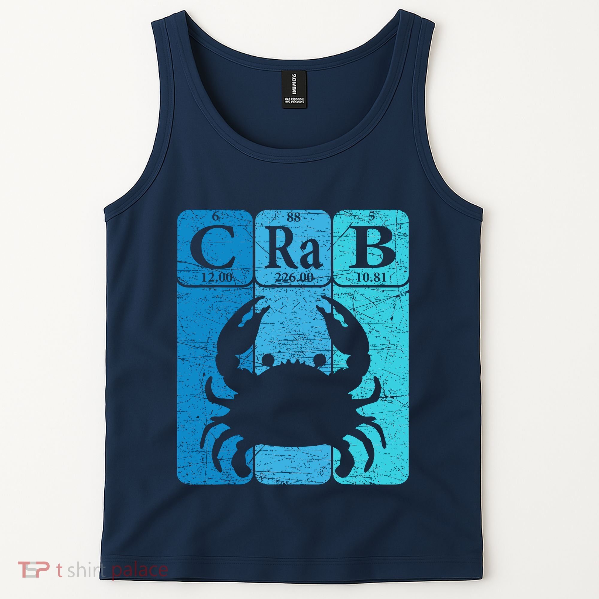 Crab Periodic Table Elements Seafood Crabbing Retro Crabber Tank Top
