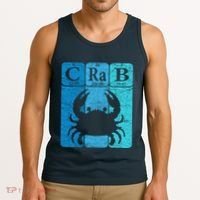 Crab Periodic Table Elements Seafood Crabbing Retro Crabber Tank Top thumb 3