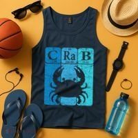 Crab Periodic Table Elements Seafood Crabbing Retro Crabber Tank Top thumb 4