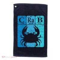 Crab Periodic Table Elements Seafood Crabbing Retro Crabber Golf Towel thumb 0