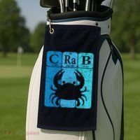 Crab Periodic Table Elements Seafood Crabbing Retro Crabber Golf Towel thumb 2