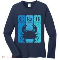 Crab Periodic Table Elements Seafood Crabbing Retro Crabber Women's Long Sleeve Shirt thumb 0