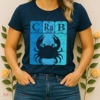 Crab Periodic Table Elements Seafood Crabbing Retro Crabber Women's T-Shirt thumb 2