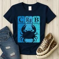 Crab Periodic Table Elements Seafood Crabbing Retro Crabber Women's T-Shirt thumb 3