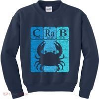 Crab Periodic Table Elements Seafood Crabbing Retro Crabber Kids Sweatshirt thumb 0