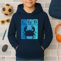 Crab Periodic Table Elements Seafood Crabbing Retro Crabber Kids Hoodie thumb 2